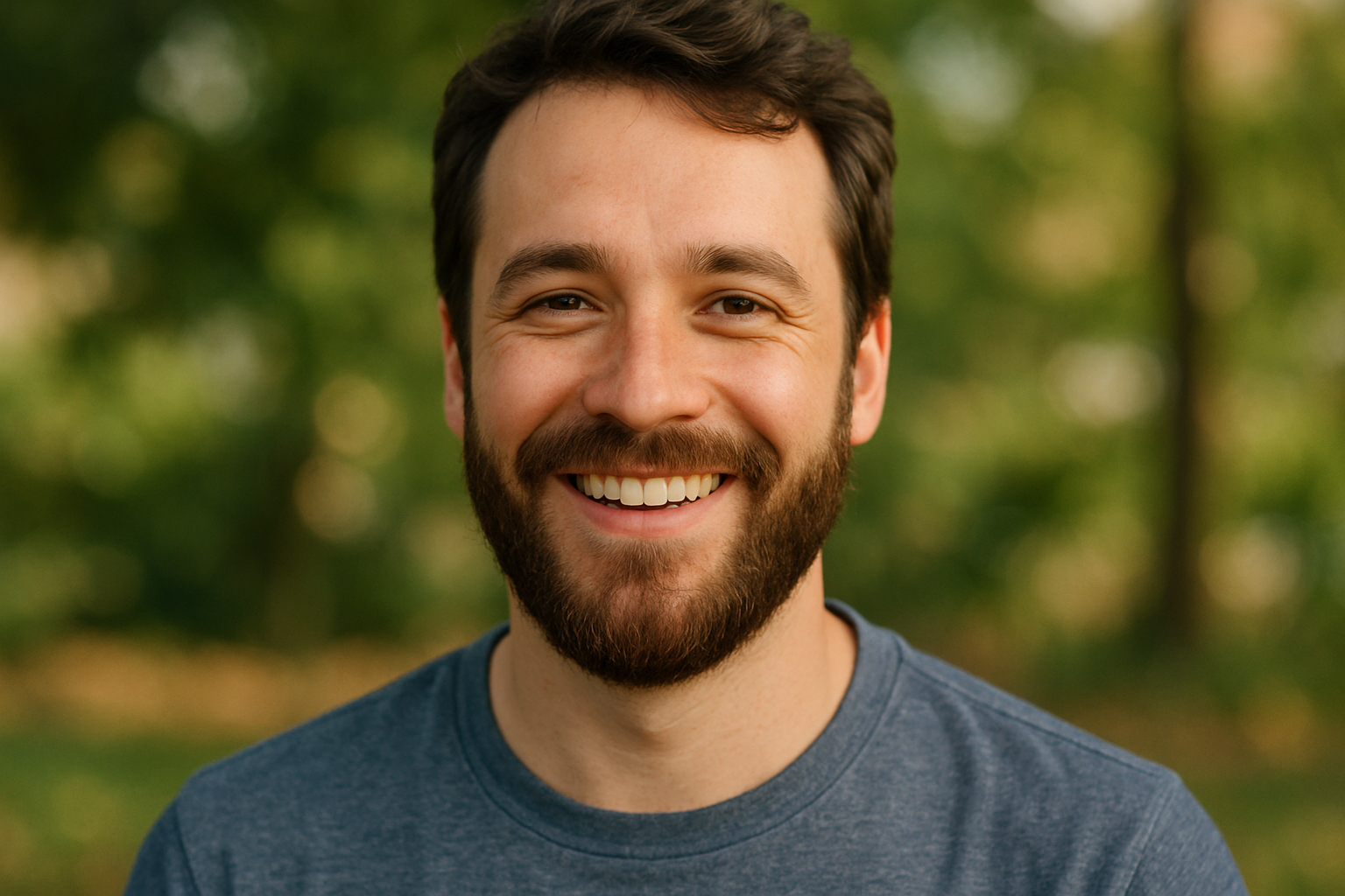 imagen de hombre con barba y esta contento